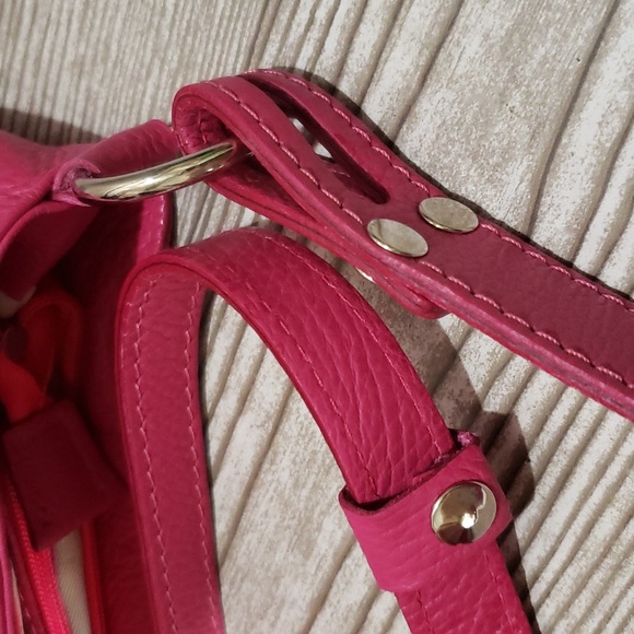 Pink pebble genuine length shoulder bag - Picture 8 of 8